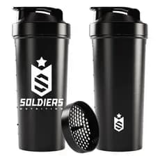 Coqueteleira Slim 600ml Soldiers Nutrition Acessório Academia Hidratação Esportiva