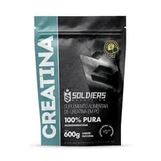 Creatina Monohidratada 600g 100% Pura Importada Soldiers Nutrition Suplemento Performance Muscular Força