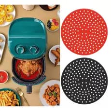 Tapete Protetor Silicone Para Air Fryer Fritadeira Universal Não Gruda - Redondo Grande