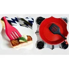 Espátula De Silicone Chapeiro Vazada Fritura 29CM - Vermelha ou Preta