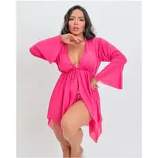 Saída De Praia Aberta Estilo Camisa Kimono 2022