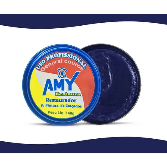 graxa para sapato azul marinho profissional amy 140g