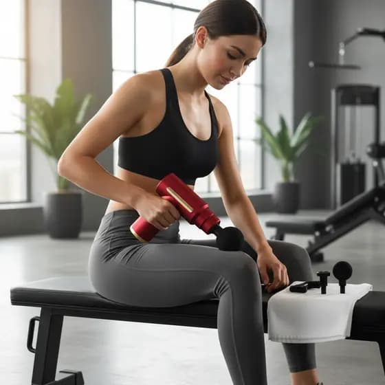 Pistola Massageadora Muscular Alivio de Dor Relaxamento Muscular Profissional 4 Ponteiras Liberação Miofascial Silencios