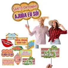 Kit 10 Placas divertidas para foto Festa Junina Eita Trem Bão Sô!
