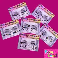 Adesivos de rosto Bandeiras Strass Festa Junina Rosto