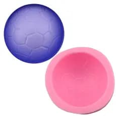 MOLDE SILICONE BOLA FUTEBOL FONDANT BISCUIT SABONETE RESINA