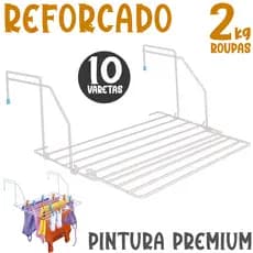 Varal Dobrável Portátil Apartamento Porta Janela Seca Roupas Flick Secalux
