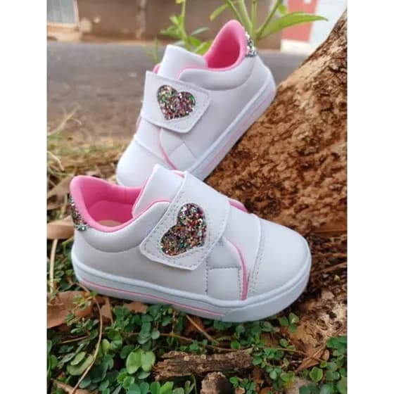 TENIS INFANTIL MENINA VELCRO CORAÇÂO