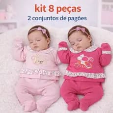 2 Pagão Bebê RN 8 a 10 Peças 100% Algodão 0 a 3 Meses