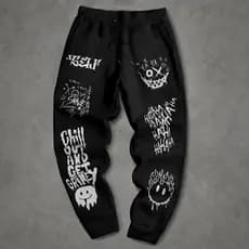 Calça Moletom Self Smile Carinha X Hahaha Streetwear