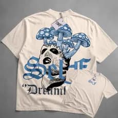 Camiseta Oversized Self Dreamlan Gangster New Estilo Americano Ousado Streetwear Camisa