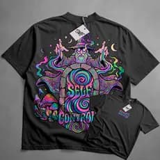 Camiseta Oversized Self Control Mistic Mago Psicodelico StreetWear Camisa Premium Style