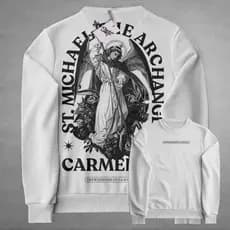 Moletom Gola Redonda Self Control St Michael Anjo Arcanjo Batalha Casaco Blusa