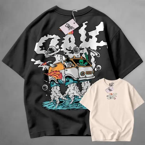 Camiseta Premium Self Control Planet Galaxia Astronauta Alien Et Car Universe Style