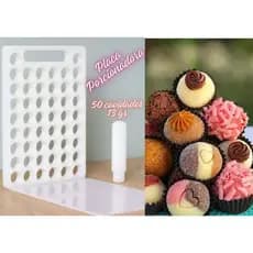 Placa Porcionadora de 13 gr com 50 furos para Brigadeiro, Beijinho - Doces em escala e padronizados
