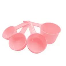Xícaras Medidoras Completo e Profissional ROSA- 4 Tamanhos (60 ml, 80 ml, 120 ml, 240 ml)