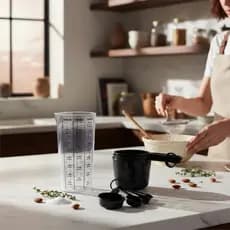 Kit de Medidores Preto (Xícaras, Colheres e Copo Graduado Fumê - A modernidade que  faltava em sua cozinha!