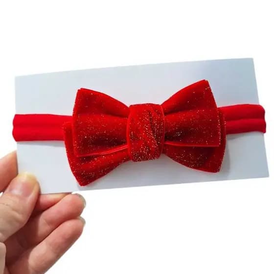 Faixinha laço gravatinha festa Natal, Laço Infantil  brilho vermelho, laço temático. laço vermelho,
