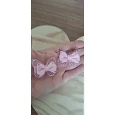 Parzinho presilha de cabelo infantil borboleta bebê com borrachinha antideslizante
