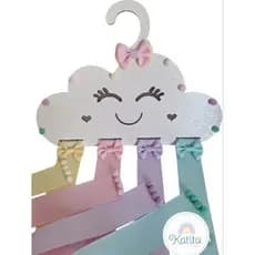 Organizador e porta laço infantil MDF Nuvem grande