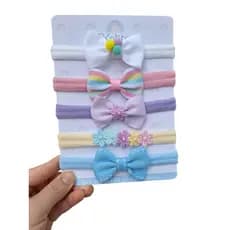 Kit 5 laços na faixinha bebê RN maternidade enxoval, acessório para bebê,  laço infantil menina.