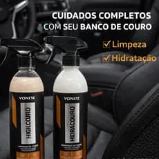 Kit Vonixx Higicouro + Hidracouro 500 ml  Limpeza e Hidratação de Couro Automotivo e Residencial