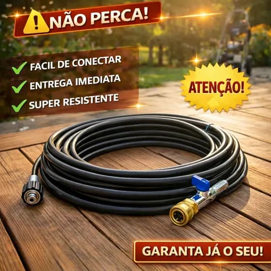 Mangueira Universal Para Lavadora de Alta Pressão com engate Rápido e Registro