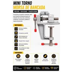 Torno Morsa De Bancada Aço Base Fixa Mini Bigorna Rotativa Ferramenta Reforçada Profissional