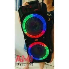 Super Caixa de Som Grande Potente Heyli HY 1119 bluetooth karaoke leds som grande 3000w com microfone