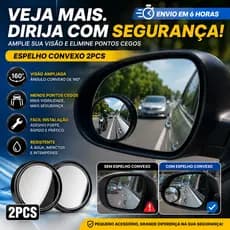 2 Espelho Auxiliar Retrovisor Convexo Moto Carro Elimina Ponto Cego Vidro Olho de peixe Vista