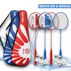 Jogo De Badminton Completo Com 2 Raquetes 3 Petecas E Bolsa
