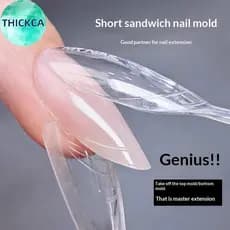 thickca Caixão Formas De Unhas Sanduíche Moldes Duplos Para Acrílicas 240 Pçs 15 Tamanho Salão Manicure Kit Ferramentas