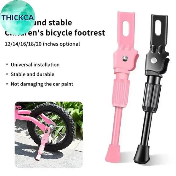 thickca Crianças Bicicleta Kistand Suporte De Estacionamento Resistente Pé Cinta Para Montagem Lateral Da 12 14 16 18 20