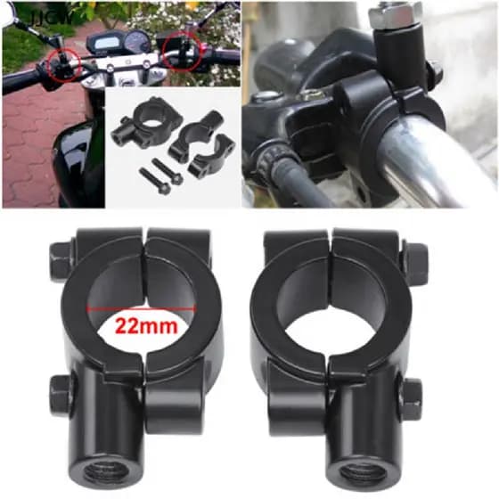 [JJCW] Motorcycle Rearview Mirror Mount Adapter Clamp YYQ