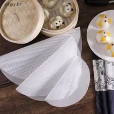 [zitgiy] Tapete De Vapor De Silicone Branco Não Sti Para Vaporizador De Bambu Cozimento Dim Sum Restaurante Cozinha Sob