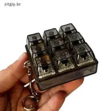 [zitgiy] 4/9 Teclas Mecânico Testador De Eixo De Teclado LED Chave Brinquedo Alívio Do Estresse DIY Fidget Button Keycap