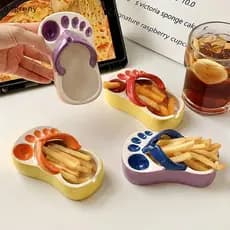 [bagreny] Lindos Chinelos Ketchup Molho De Soja Dipper Portátil Cerâmica Salada Pires Tigela Bonito Mini Snas Placa Temp