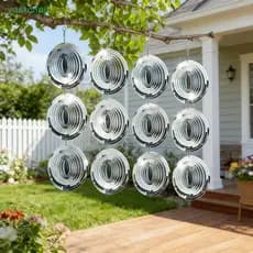 Vastcouji Aço Inoxidável 3D Dissuasores De Pássaros Giradores De Vento Reflexivos Para Jardim Ao Ar Livre Durável Resist