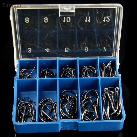 TUTU 100 Unidades # 3-12 Prata Ouro Água Doce Ganchos De Pesca Aço Carbono Carpa Anzóis Farpados Kit Equipamento Acessór