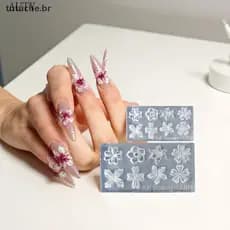 TU 2 Pçs 3d Flor Silicone Molde De Unhas Lírio Cinco Pétalas Prego Transparente Diy Decoração Da Arte Do Ferramentas De