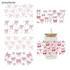 TU 3D UV DTF Transferências Adesivos 16oz Copo Envolve Arco Dos Desenhos Animados Impresso Para DIY Vidro Cerâmica Metal