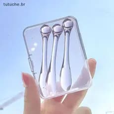 TU 1/3 Pçs Espátulas Cosméticas Acrílicas Colher Com Caixa Máscara De Creme Facial De Mistura De Lama Ferramentas De Bel