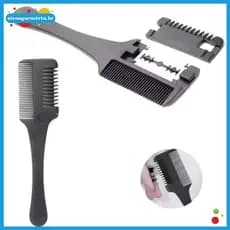strongaroetrtn 1 Peça Pente De Corte De Cabelo Bla Cabo Escovas Com Navalha Guarnição Ferramentas De Estilo De Salão De