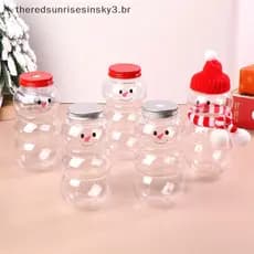 TSBR 500ML Natal Boneco De Neve Garrafas De Água Leite Chá Suco De Café Portátil Garrafa Potável Para Loja Casa Copo De