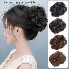 【theredsunrisesinsky1.br】 Messy Curly Wig Clip Elastic Women Hair Bun Synthetic High Temperature Silk Pieces .