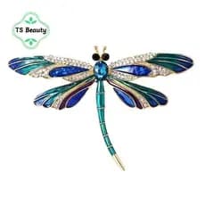 TS Moda Requintado Strass Libélula Broches Elegante Colorido Inseto Pinos Festa Bapa Decoração Roupas Acessórios Present