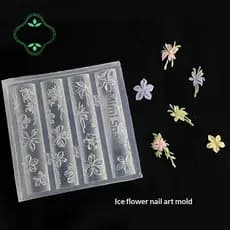 TS Moda Flor Molde De Arte Do Prego Silicone Cinco Pétalas Flores Padrão Decorações Da Estereoscópico Esmalte Enchimento
