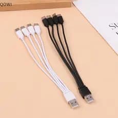 qo 20CM 4 Em 1 Cabo Carregador USB C 4 Portas Divisor De Carregamento Tipo Conector Para Celulares Smartphone Tablet br