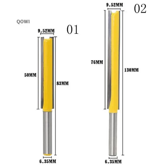 qo 1 Peça De Broca De Roteador Com Acabamento Nivelado Extra Longo-Ferramenta De Corte De Haste De 1/4 " 50/76 Mm br