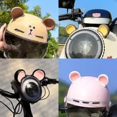 qo 2 Pçs Colorido Capacete Da Motocicleta Orelhas De Urso Decoração Universal Moto Bicicleta Estilo Do Carro Stiers Aces